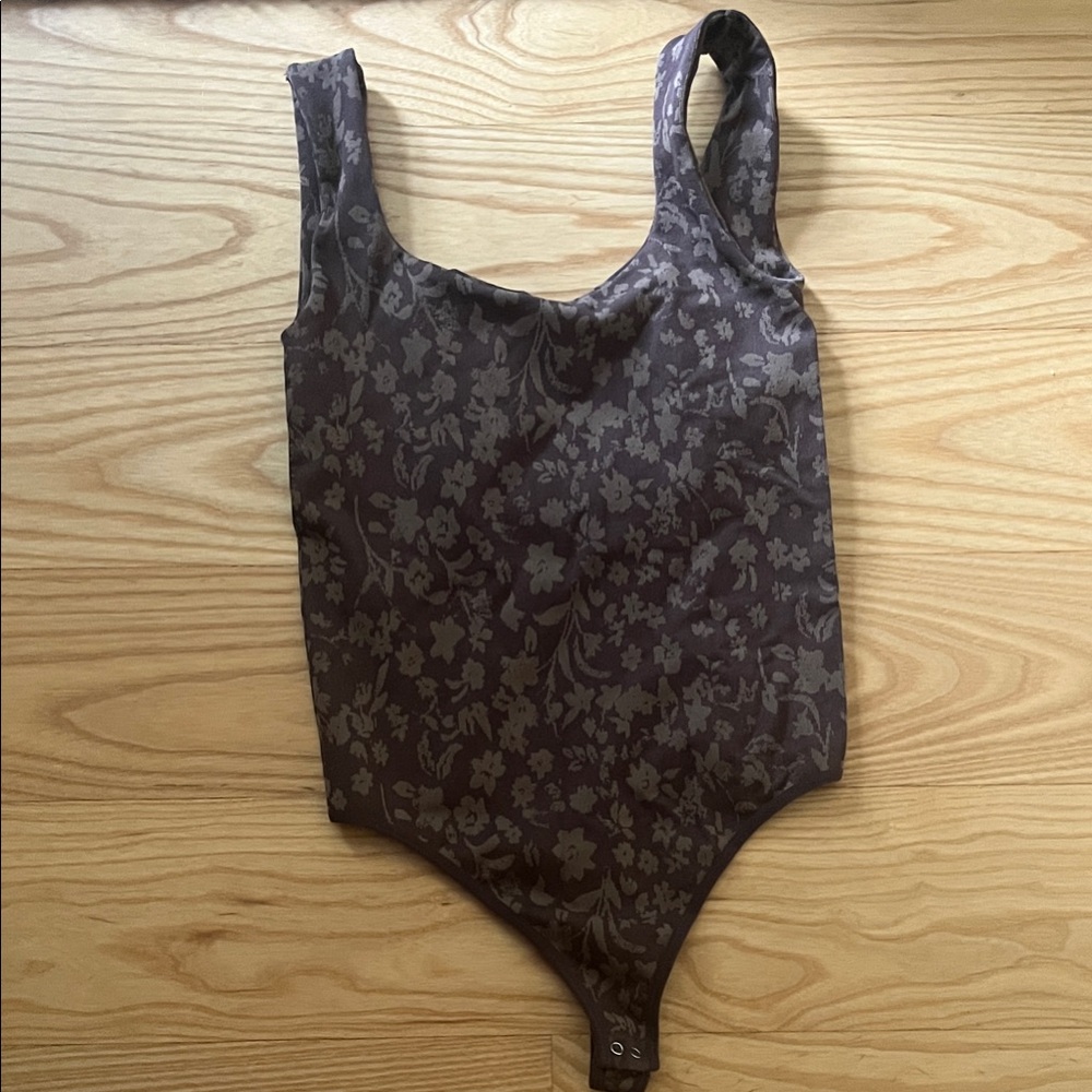 Free People Dark Brown Floral One Piece